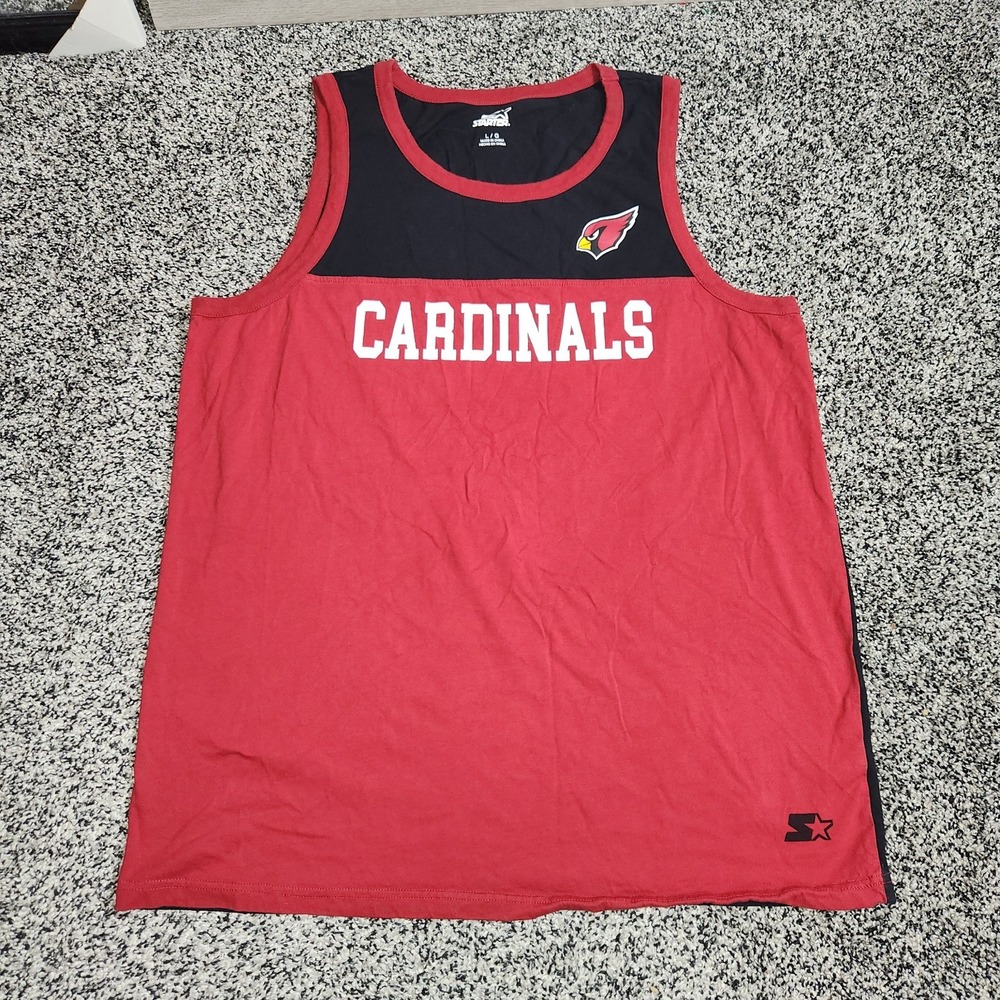 Arizona Cardinals Starter Tank Top Muscle Shirt Men's LG Red Black,Football NFL